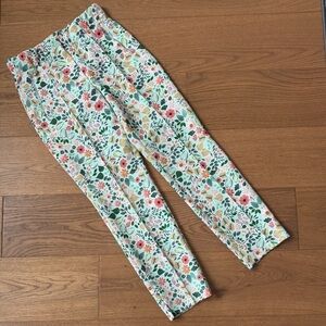 Riani Floral Taper Dress Pant Trouser - Size 6 - Mint Green & Multicolour - EUC